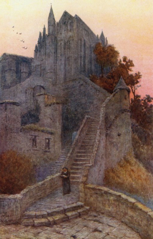 The Wonder, Mont St Michel (farge litho) av J. Hardwicke Lewis