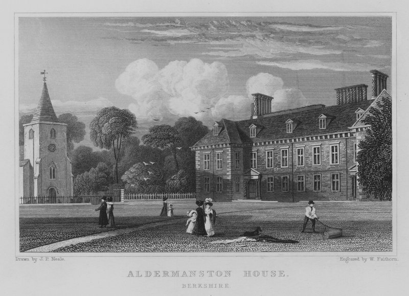 Aldermanston House, Berkshire (gravering) av John Preston Neale