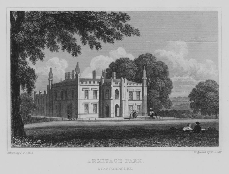 Armitage Park, Staffordshire (gravering) av John Preston Neale