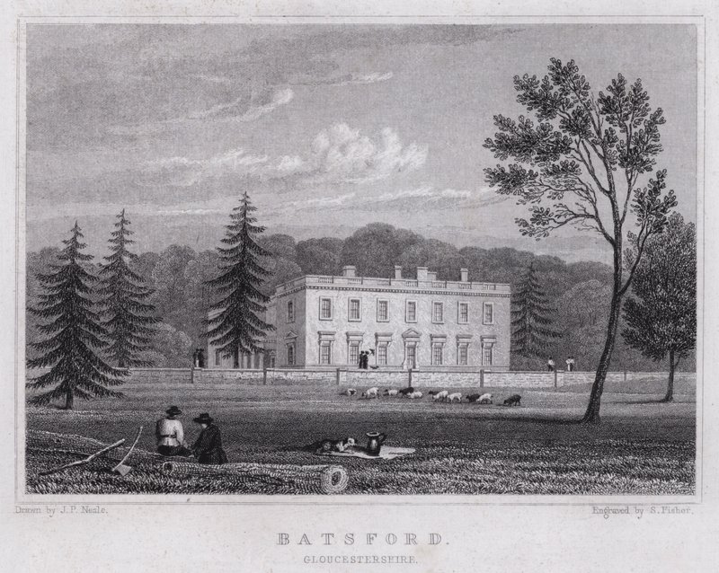 Batsford, Gloucestershire (gravering) av John Preston Neale