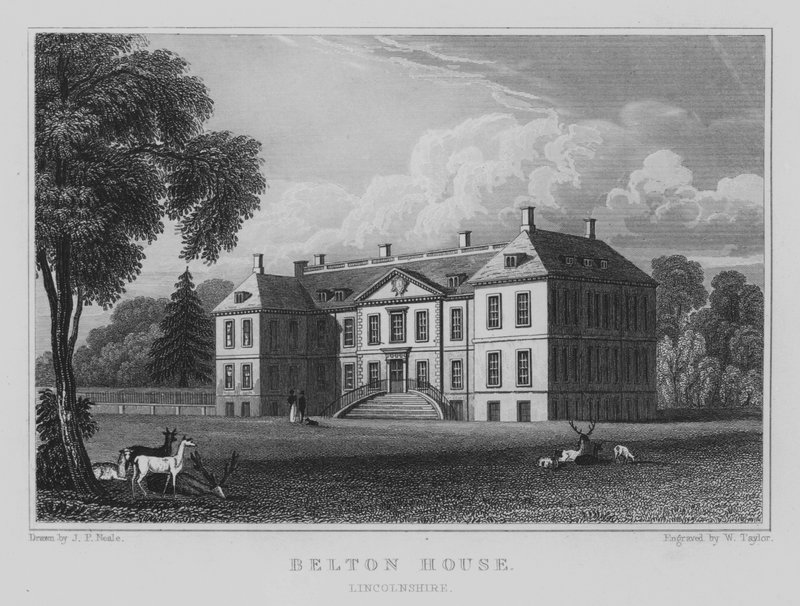 Belton House, Lincolnshire (gravering) av John Preston Neale