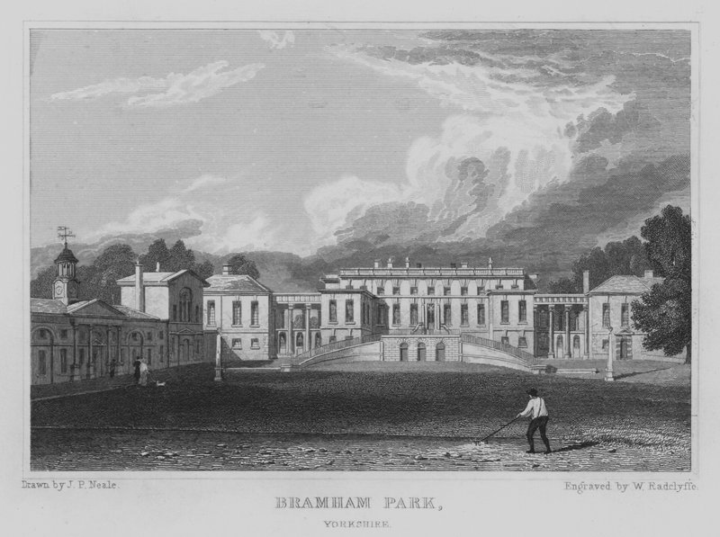Bramham Park, Yorkshire (gravering) av John Preston Neale
