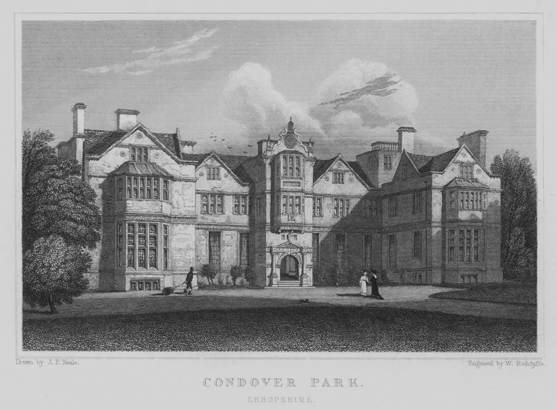 Condover Park, Shropshire (gravering) av John Preston Neale