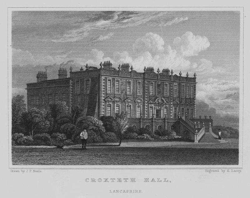 Croxteth Hall, Lancashire (gravering) av John Preston Neale