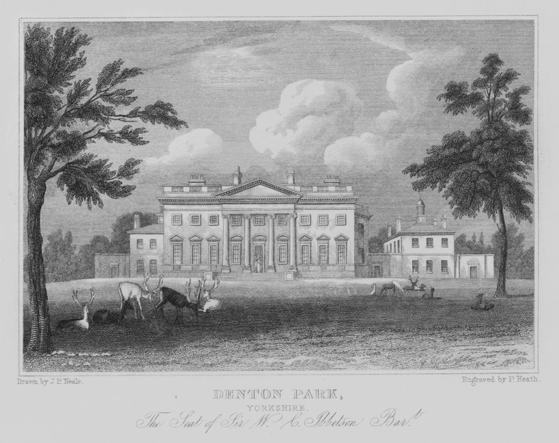 Denton Park, Yorkshire, The Seat of Sir W C Ibbetson, Baronet (gravering) av John Preston Neale