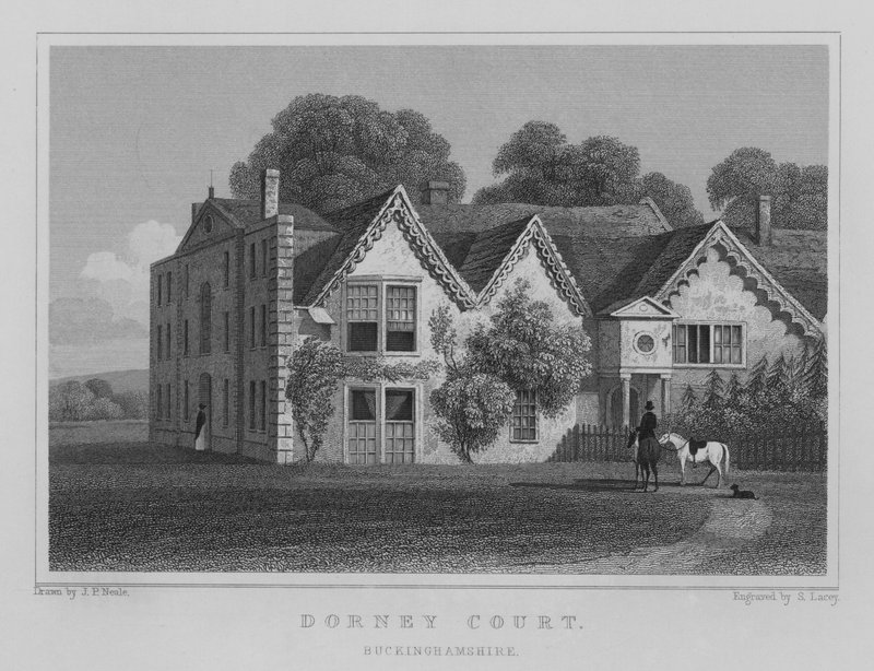 Dorney Court, Buckinghamshire (gravering) av John Preston Neale