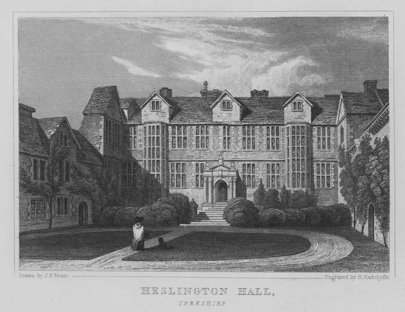 Heslington Hall, Yorkshire (gravering) av John Preston Neale