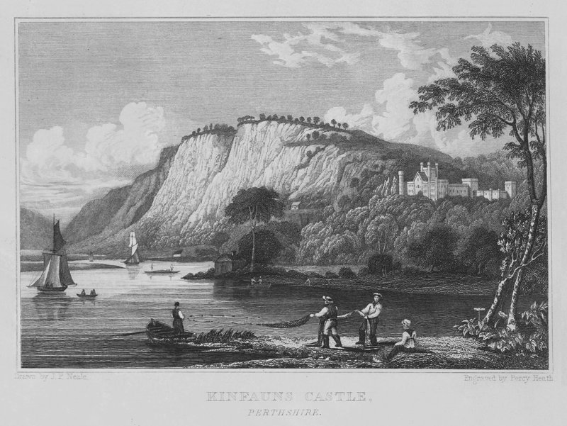 Kinfauns Castle, Perthshire (gravering) av John Preston Neale