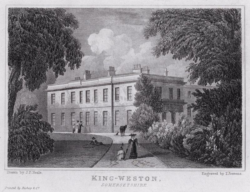 King-Weston, Somersetshire (gravering) av John Preston Neale