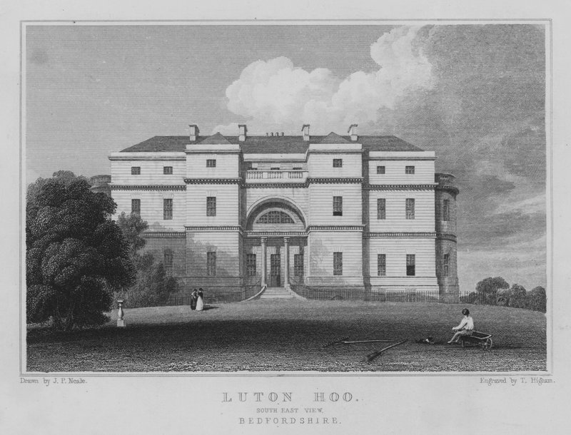 Luton Hoo, South East View, Bedfordshire (gravering) av John Preston Neale