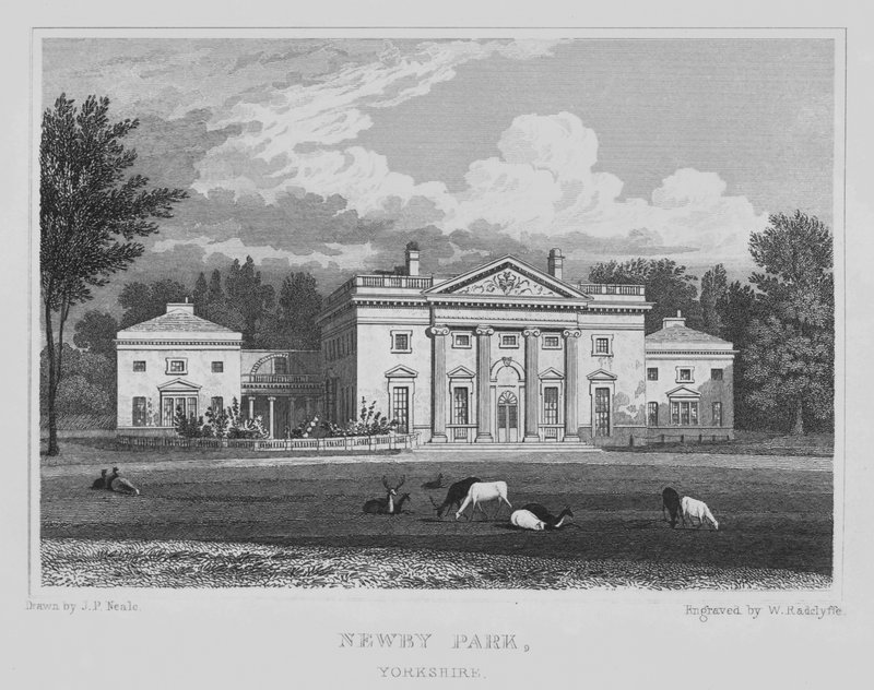 Newby Park, Yorkshire (gravering) av John Preston Neale