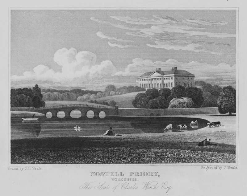 Nostell Priory, Yorkshire, The Seat of Charles Winn, Esquire (gravering) av John Preston Neale