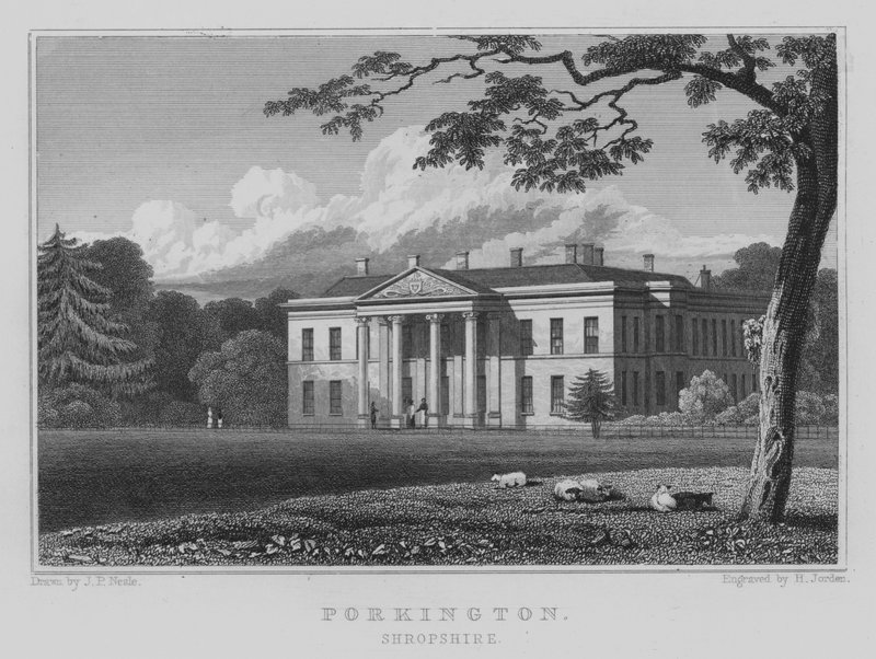 Porkington, Shropshire (gravering) av John Preston Neale