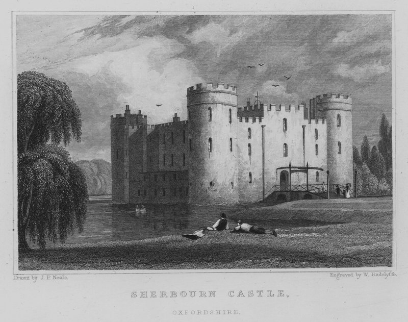 Sherbourn Castle, Oxfordshire (gravering) av John Preston Neale