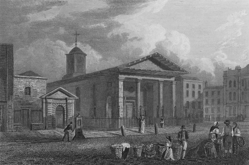 St Paul's Church, Covent Garden (gravering) av John Preston Neale