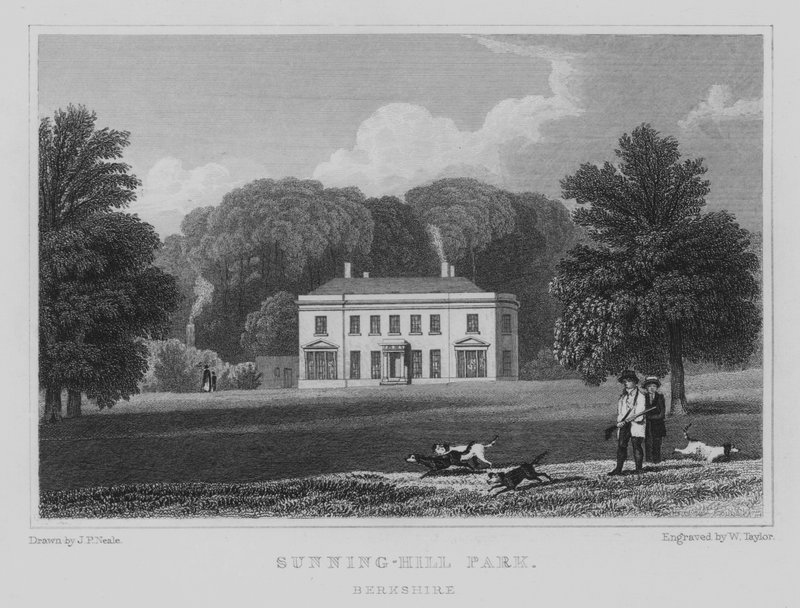 Sunning-Hill Park, Berkshire (gravering) av John Preston Neale