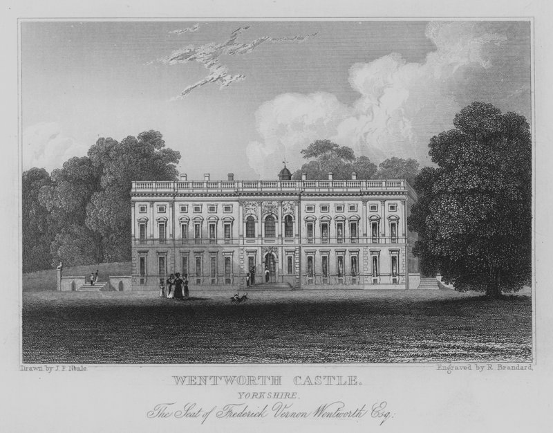 Wentworth Castle, Yorkshire, The Seat of Frederick Vernon Wentworth, Esquire (gravering) av John Preston Neale