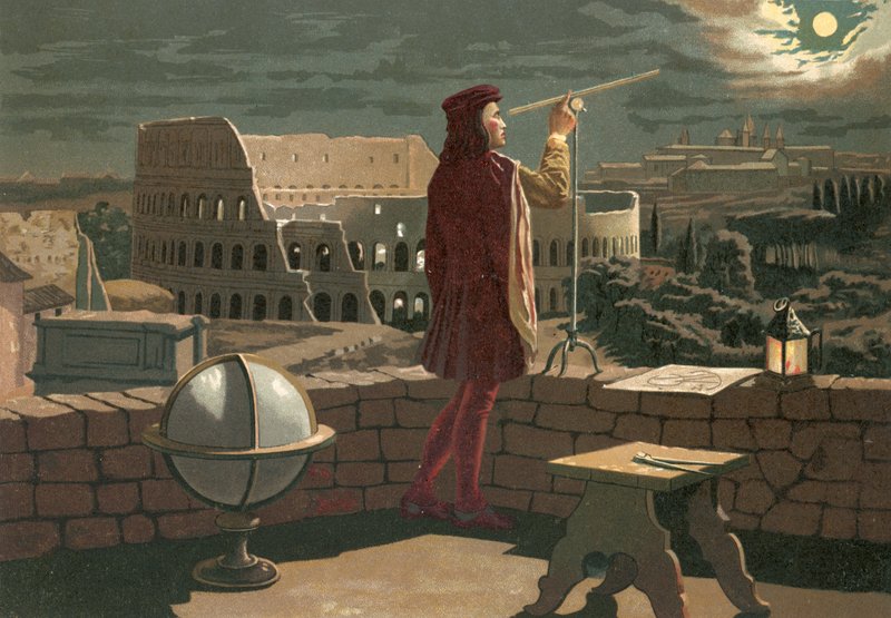 Copernicus observerer en måneformørkelse i Roma av J. Presno