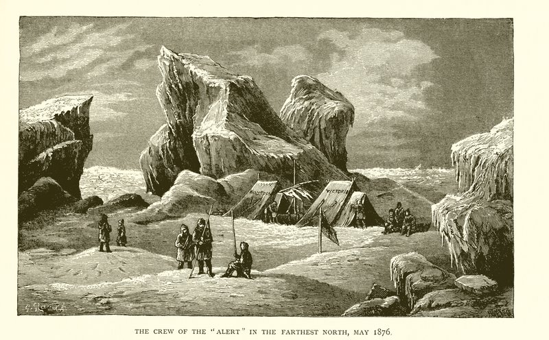 Mannskapet på Alert lengst nord, mai 1876 av J. R. Sinclair