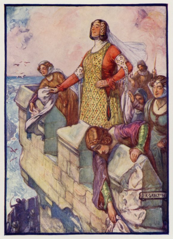 Black Agnes, grevinne av Dunbar og March, ved beleiringen av Dunbar Castle av engelskmennene, 1338 av J. R. Skelton