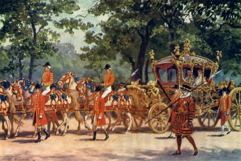 Kroningstreneren, kroningsprosesjonen til kong Edward VII av J. Williamson