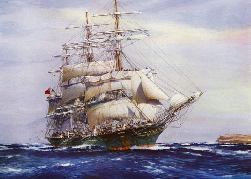 Clipper Ships: Aristides (farge litho) av Jack (after) Spurling