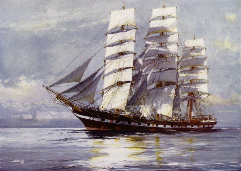 Clipper-skip: Euphrosyne (farge litho) av Jack (after) Spurling