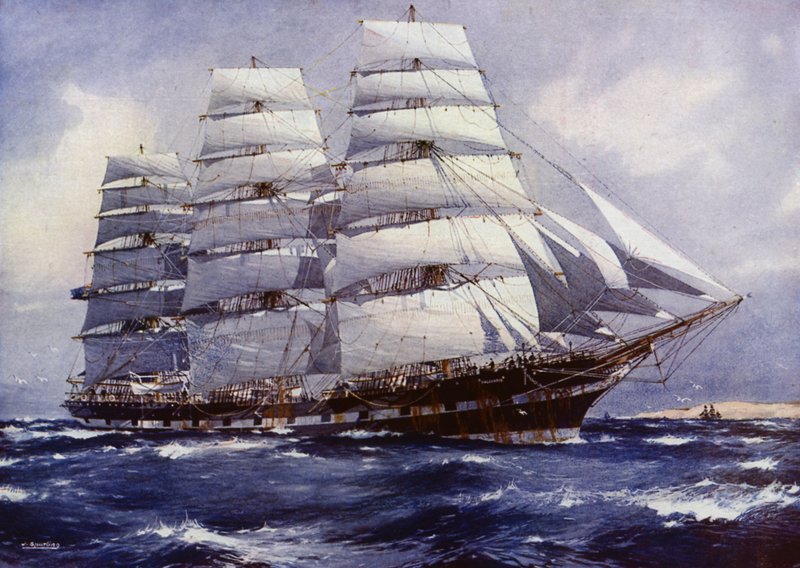 Clipper-skip: Macquarie (litho-farge) av Jack (after) Spurling