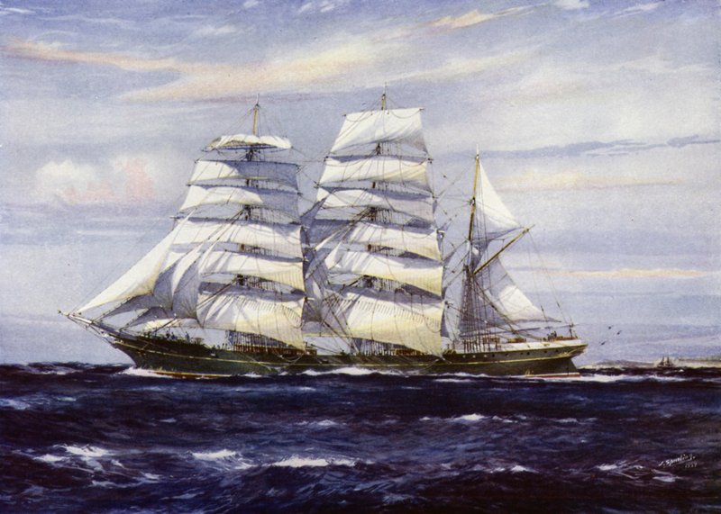 Clipper-skip: Strathdon (litho-farge) av Jack (after) Spurling