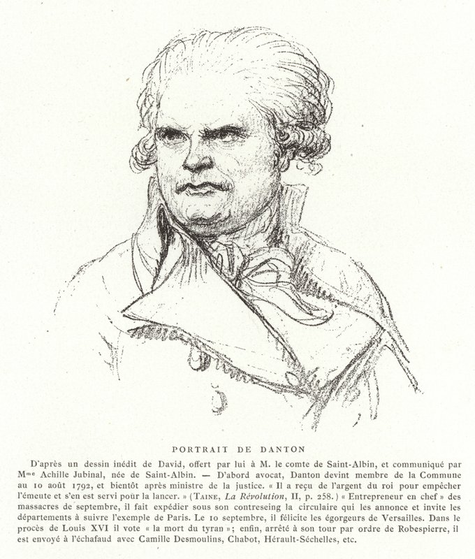 Georges Danton , fransk revolusjonær politiker av Jacques Louis David