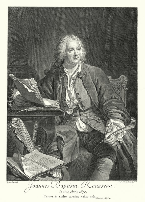 Jean-Baptiste Rousseau , fransk poet og dramatiker (gravering) av Jacques Andre Joseph Camelot (after) Aved