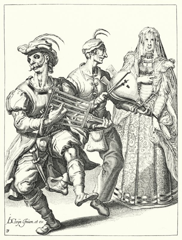 Maskerade (gravering) av Jacques II de Gheyn