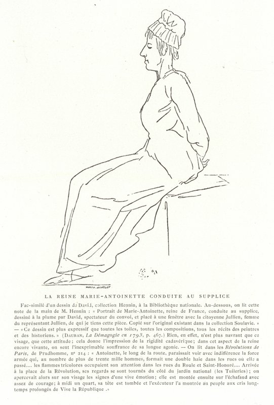 Marie Antoinette på vei til hennes henrettelse, 16. oktober 1793 av Jacques Louis David