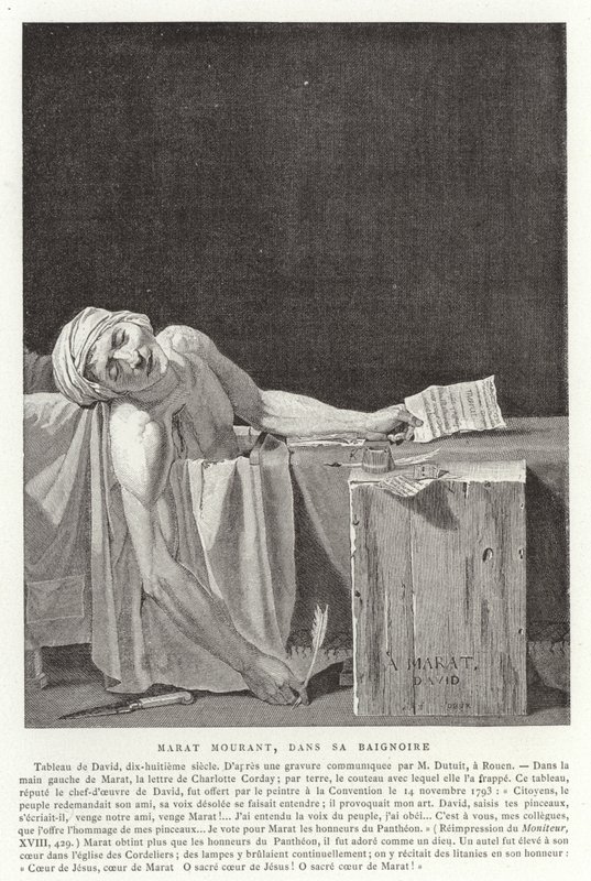 Marats død, 1793 av Jacques Louis David