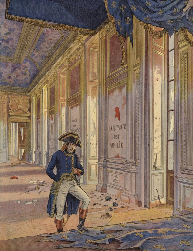 Napoleon Bonaparte blant ruinene av Tuileries-palasset av Jacques Marie Gaston Onfray de Breville (Job)