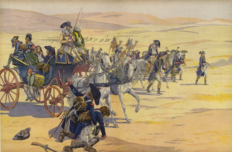 Napoleon Bonaparte og troppene hans i ørkenen av Jacques Marie Gaston Onfray de Breville (Job)