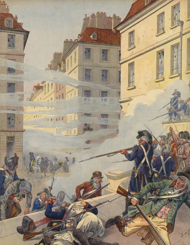 Revolusjonær uro på gatene i Frankrike av Jacques Marie Gaston Onfray de Breville (Job)