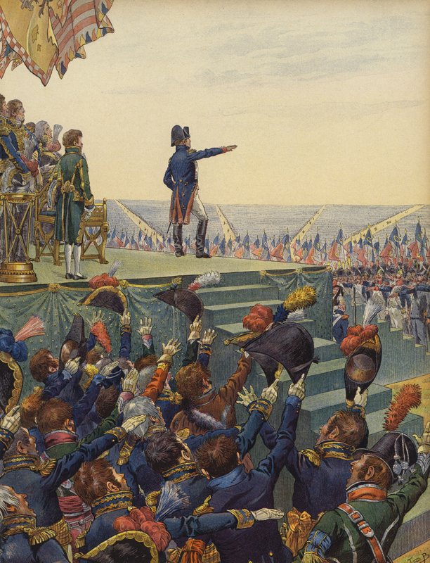 Hæren til Napoleon Bonaparte lover ham troskap av Jacques Marie Gaston Onfray de Breville (Job)