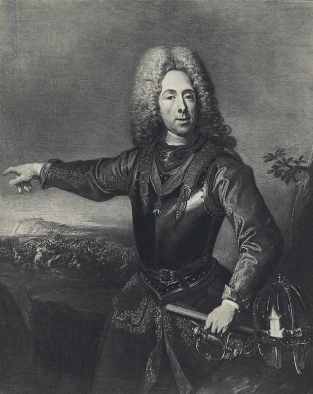 Prins Eugene av Savoy (litho) av Jacques or Jakobus van (after) Schuppen