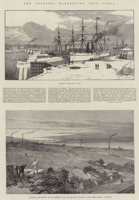 Den foreslåtte Manchester Ship Canal av James Burrell Smith