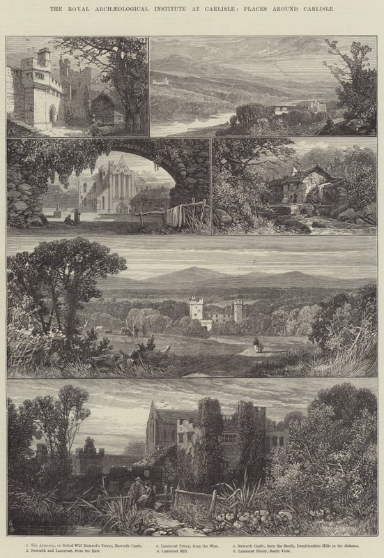 Det kongelige arkeologiske instituttet i Carlisle, steder rundt Carlisle av James Burrell Smith
