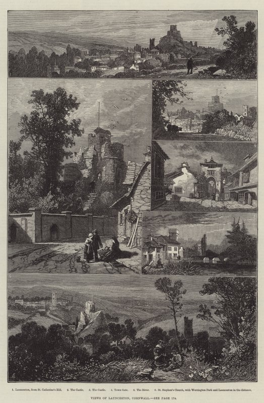 Utsikt over Launceston, Cornwall av James Burrell Smith