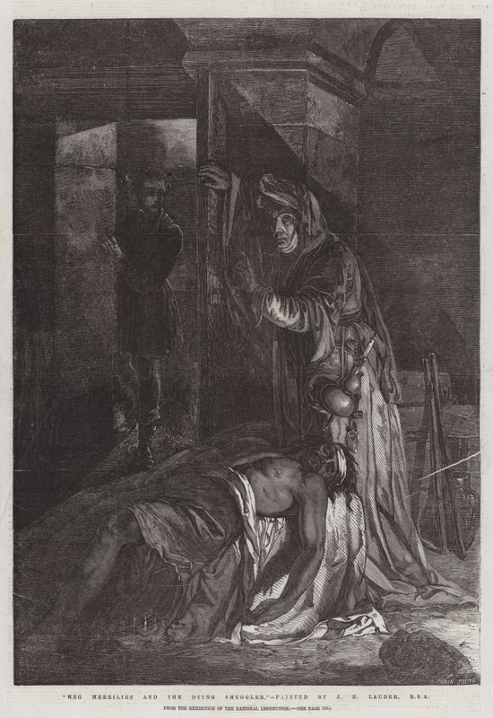 Meg Merrilies and the Dying Smuggler, fra utstillingen til den nasjonale institusjonen av James Eckford Lauder