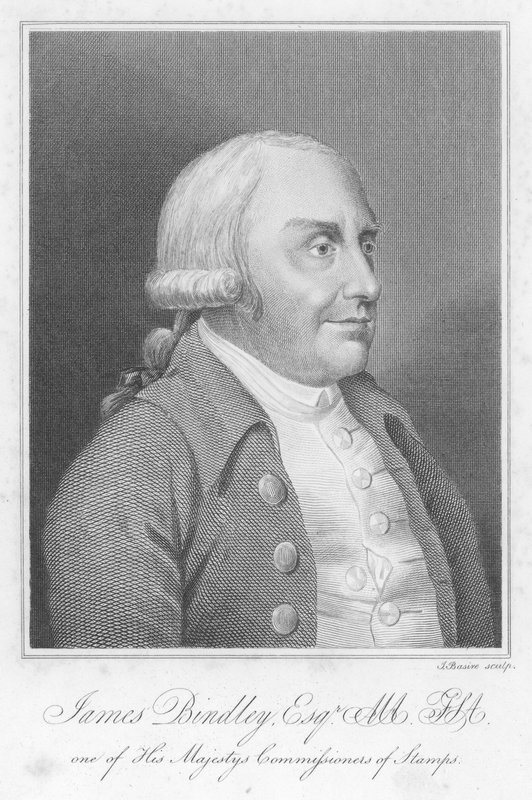 James Bindley , engelsk embetsmann, antikvar og boksamler (gravering) av James (after) Basire