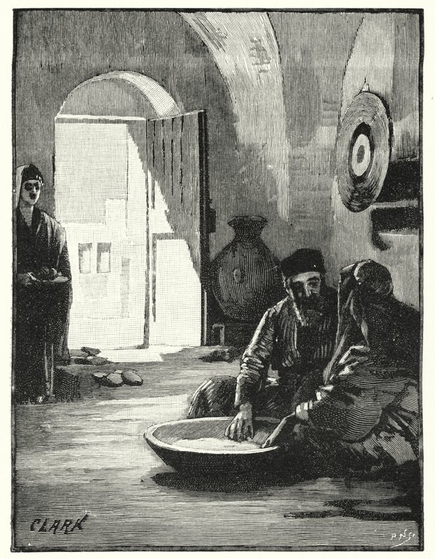 Spise fra vanlig rett, østlig skikk (litho) av James (after) Clark