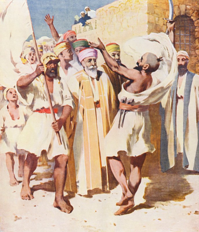 Holy Land: Sanctuary, fantasien til det hvite banneret (farge litho) av James (after) Clark