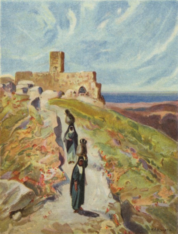 Veien til Beth-horon (farge litho) av James (after) Clark