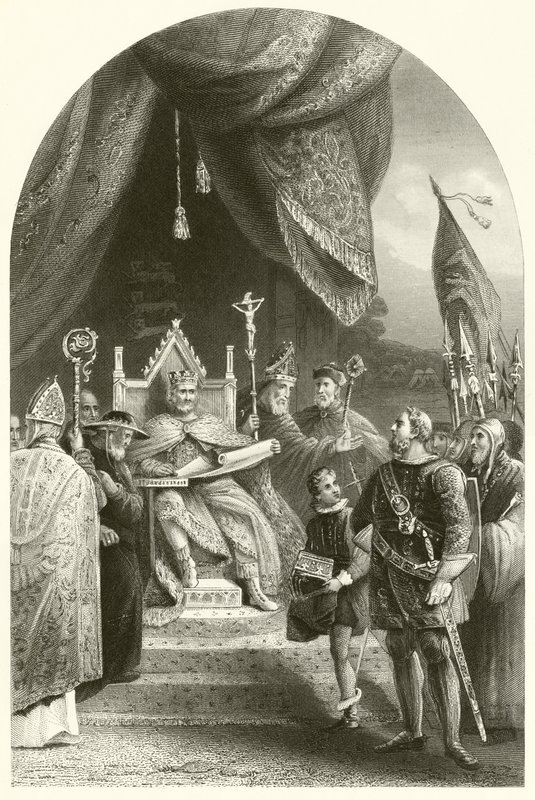 King John forsegling Magna Charta (gravering) av James (after) Lonsdale