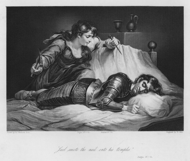 The Death of Sisera, Dommerne IV, 21 (gravering) av James (after) Northcote