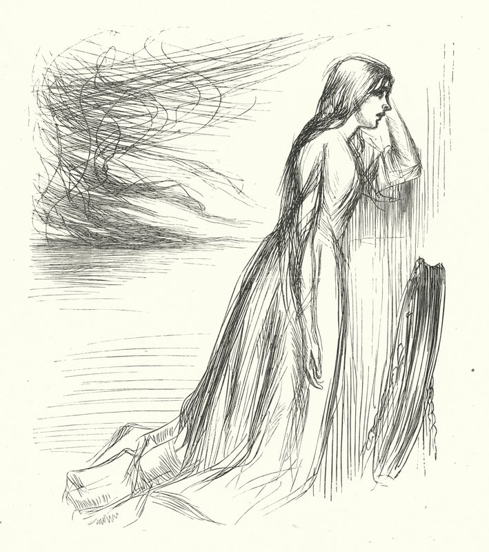 "Left His Home" (gravering) av James Abbott McNeill (after) Whistler